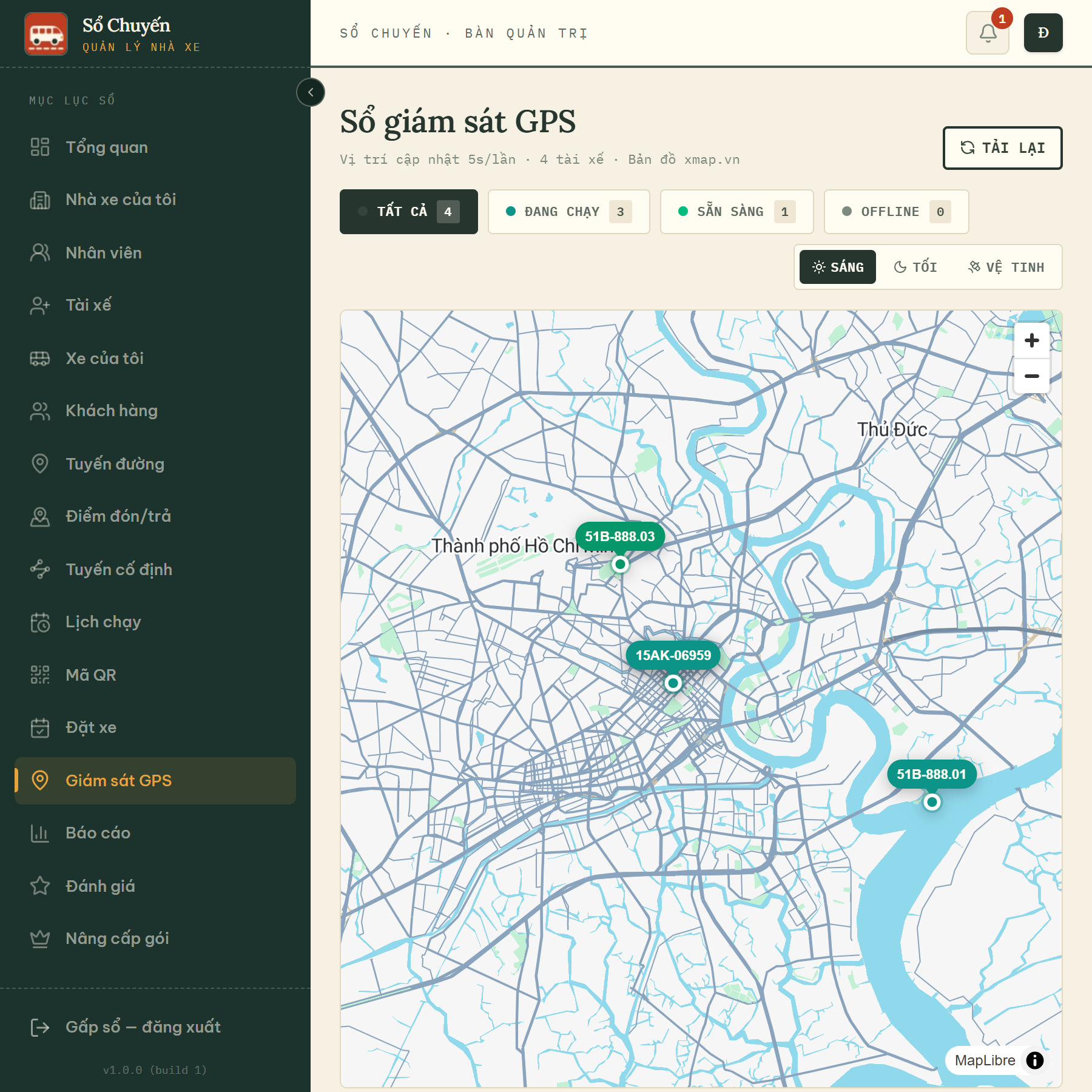 Giám sát GPS — vị trí xe thời gian thực
